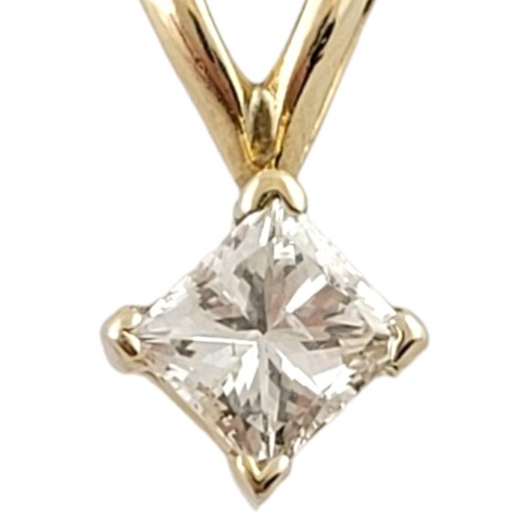 10 Karat Yellow Gold Princess Cut Diamond Pendant #18212 - Picture 1 of 7